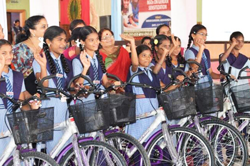 Tharuni Swecha sent girls riding to school