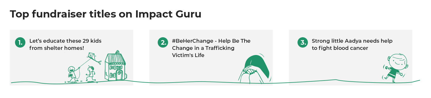 Top Fundraiser titles on Impact Guru